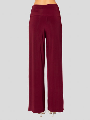 Broek van Elastische Jersey met Hoge Taille Bordeaux