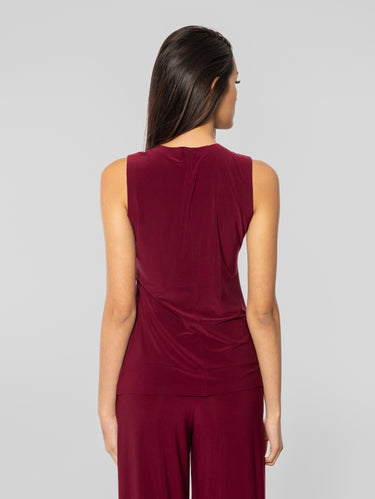 Top aus elastischem Jersey Bordeaux
