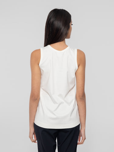 Trägershirt aus Interlock-Jersey Weiß