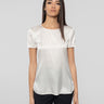MAX MARA MM-Blusa Girocollo Cortona in Seta Bianco-TRYME Shop