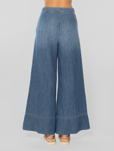 Palazzo jeans van licht denim blauw