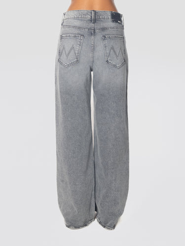 Jeans mit weitem Bein und hoher Taille Grau
