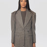 P.A.R.O.S.H.-Giacca Oversize Pied de Poule Marrone-TRYME Shop