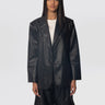 ESSENTIEL ANTWERP-Giacca Ampia in Similpelle Nera-TRYME Shop