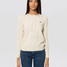 RALPH LAUREN-Maglia a Trecce in Misto Cashmere Crema-TRYME Shop