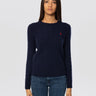 RALPH LAUREN-Maglia a Trecce in Misto Cashmere Blu-TRYME Shop