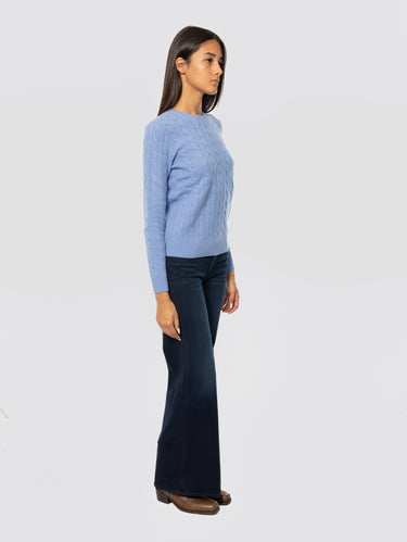 Jeans mit hoher Taille und weitem Bein Blau