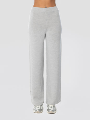 Pantaloni in Maglia dalla Linea Dritta Grigio