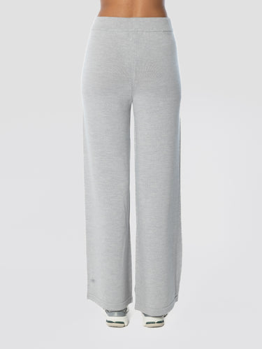 Pantaloni in Maglia dalla Linea Dritta Grigio