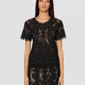 P.A.R.O.S.H.-Blusa in Pizzo Macramè Nero-TRYME Shop