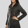 BARBOUR-Giacca Bower Wax in Cotone Cerato Oliva-TRYME Shop