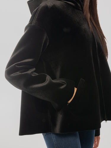 Giubbino in Scuba Velour Nero