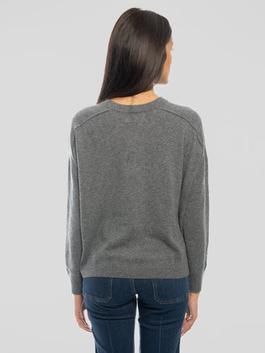 Maglia Girocollo Cropped Gaston in Cashmere Grigio