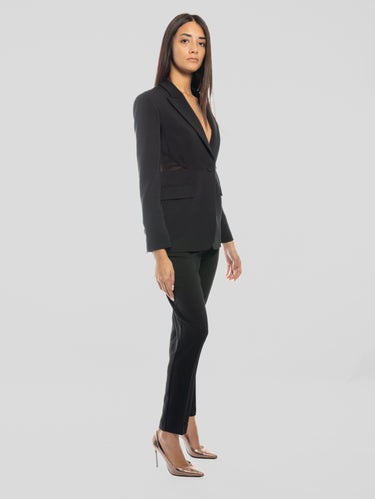 Pantaloni a Sigarette in Tessuto Cady Nero