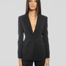PINKO-Giacca con Inserto in Georgette Nero-TRYME Shop