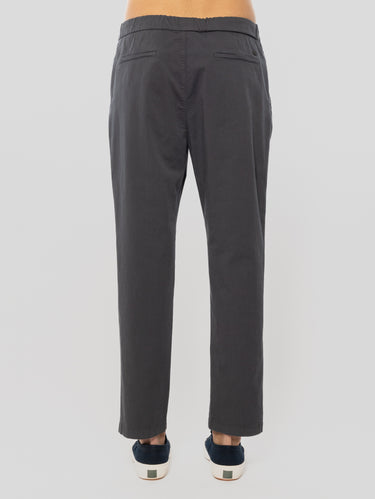 Blue Pants with Pleats and Waist Elastic