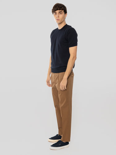 Easy Fit Broek van Katoen Tabak