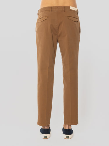 Easy Fit Broek van Katoen Tabak