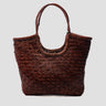 DRAGON DIFFUSION-Borsa a Spalla in Pelle Diagonal Arched Tote Bruciato-TRYME Shop