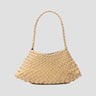 DRAGON DIFFUSION-Borsa Baguette in Pelle Lucida Intrecciata Rosanna Mini Patent Beige-TRYME Shop