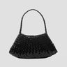 DRAGON DIFFUSION-Borsa Baguette in Pelle Lucida Intrecciata Rosanna Mini Patent Nero-TRYME Shop