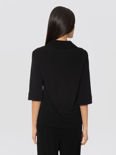 Stretch Jersey Blouse Black