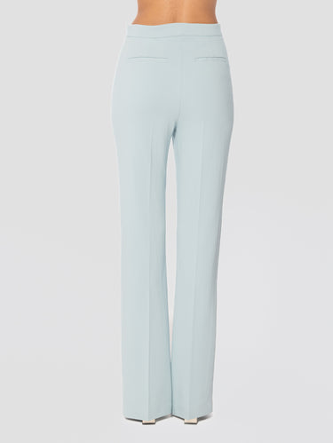 Pantalon évasé en cady technique bleu clair