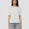 NOTSHY-T-shirt Maniche Corte in Lino Litsa Bianco-TRYME Shop