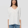 NOTSHY-T-shirt Stile Poncho in Lino Emilie Bianco-TRYME Shop