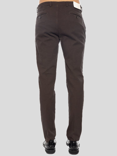 Slim fit broek van versterkte katoen bruin