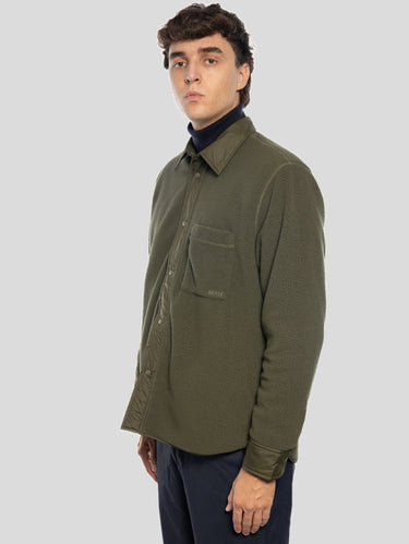 Reversible Overshirt in Fleece and Nylon Ulrik Green