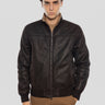 VOLFAGLI-Bomber in Montone Estensi Marrone-TRYME Shop