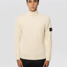 STONE ISLAND-Maglione Dolcevita in Lana a Coste Avorio-TRYME Shop