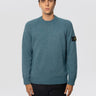 STONE ISLAND-Maglione in Misto Lana Mouliné Petrolio-TRYME Shop