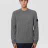 STONE ISLAND-Maglione in Misto Lana Mouliné Cemento Melange-TRYME Shop