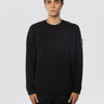 STONE ISLAND-Felpa Girocollo in Jersey Garzato Vanisé Nero-TRYME Shop