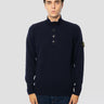 STONE ISLAND-Maglione collo Rigido con Zip e Bottoni Blu-TRYME Shop