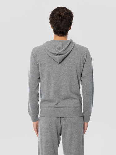 Sweat à capuche en laine gris