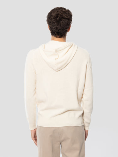 Wollen Hoodie met Rits Wit
