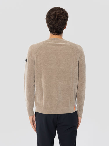 Maglione Girocollo in Ciniglia Sandalo