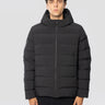 RRD-Piumino di Media Lunghezza con Cappuccio Nero-TRYME Shop