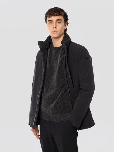 Field Jacket with Hidden Hood Black