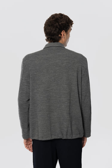 Surchemise en jersey de laine côtelé anthracite begolo