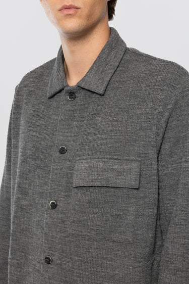 Surchemise en jersey de laine côtelé anthracite begolo