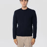 ALPHA STUDIO-Maglione in Lana Merinos a Coste Blu Notte-TRYME Shop