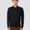 ALPHA STUDIO-Polo Quattro Bottoni in Lana Merinos Blu Notte-TRYME Shop