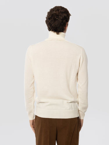 Pull col montant en laine Geelong lait