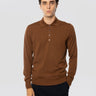 ALPHA STUDIO-Polo Quattro Bottoni in Lana Merinos Tabacco-TRYME Shop