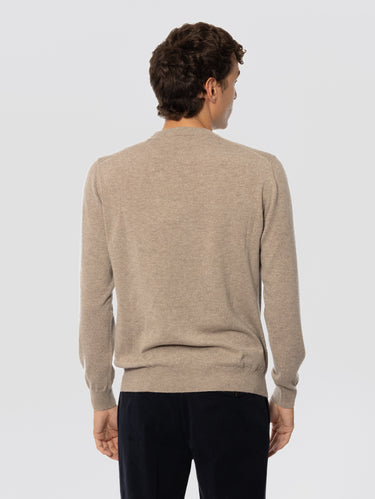 Pull en laine et cachemire gris beige