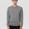 ALPHA STUDIO-Maglia Girocollo Taglio Felpa Grigio-TRYME Shop